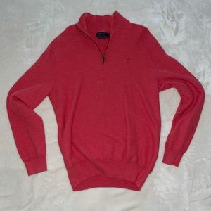 Ralph Lauren Mesh-Knit Cotton Quarter-Zip Sweater